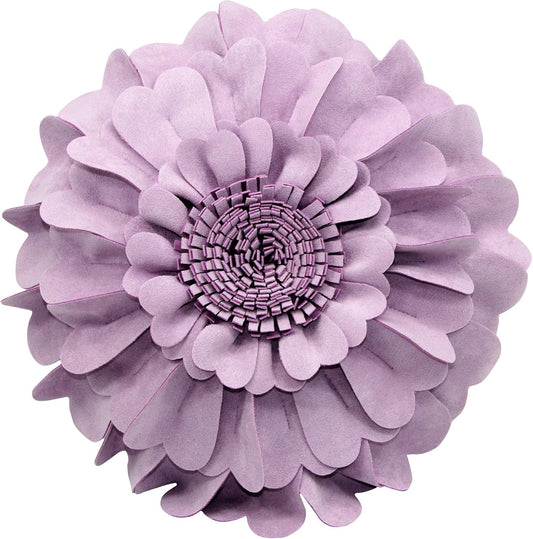 Contempo Lifestyles Flower Pillow – Decorative Pillow 3D Round Throw Pillows for Home Décor – Handmade Sweetheart Flower Pillow for Bed & Couch-Sunflower Pillow - 16 Inch Lilac