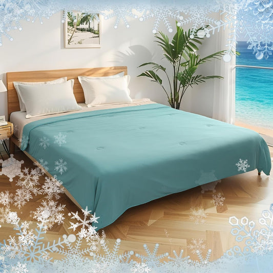 Cooling Blanket Twin Summer Comforter for Hot Sleepers, Soft & Cool Fiber, Double-Sided Cold Blanket for Night Sweats, Single Size All-Season Comfort, 60" x 80", Forest Green