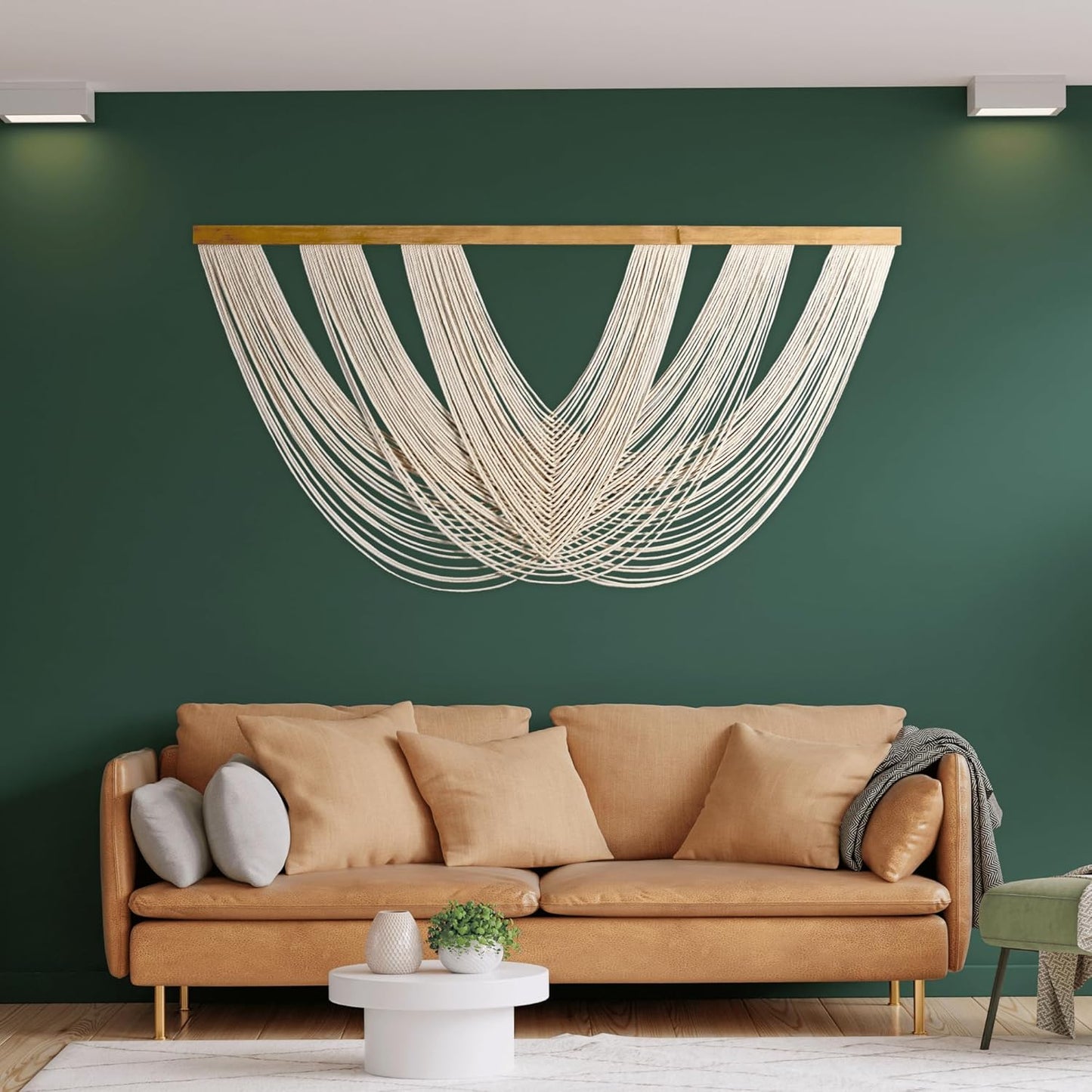 Knots & Beyond Extra Large Macrame Wall Hanging 59" x 33" – Premium Boho Tapestry for Above Bed or Couch, Handmade Yarn Wall Art, Modern Boho Wall Decor for Office, Bedroom, or Living Room, Neutral Fiber Textile Accent