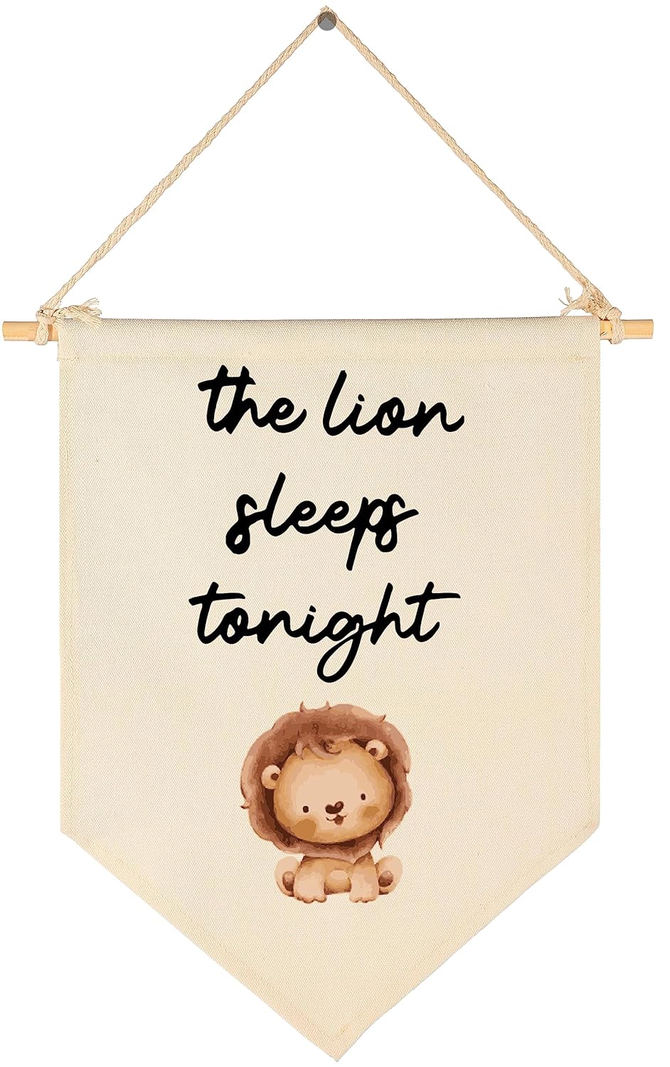 Flag Sign Gifts for Baby Newborn Boys Kids-Banner Wall Decor Present for Nursery Bedroom Playroom Front Door-Baby Present Shower-New Home-Birthday Christmas Gift-the Lion Sleeps Tonight