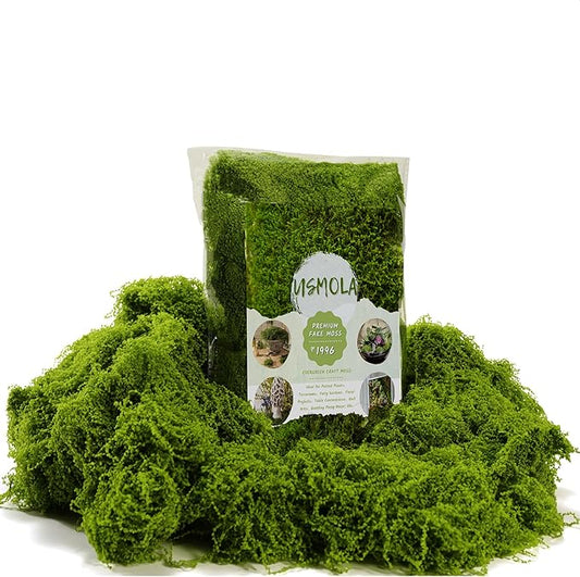 3.5OZ Fake Moss for Plants Indoor - Artificial Moss for Table Centerpieces, Fairy Gardens, Terrariums - Realistic Faux Grass for Wedding Christmas Party Decor (Light Green)