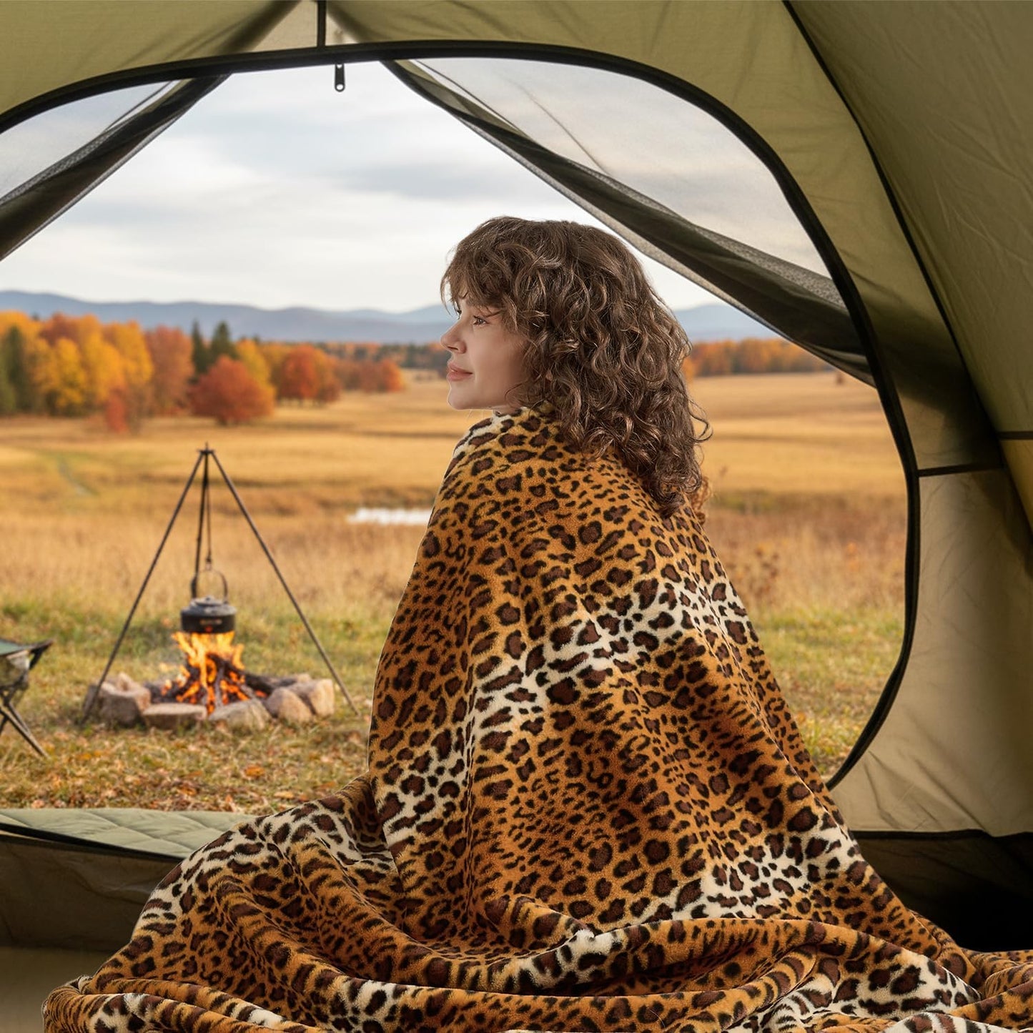 Krifey Leopard Print Blanket, Faux Fur Throws for Bed, Soft Cozy Fuzzy Fluffy Thick Warm Plush Cheetah Print Blanket, Christmas Birthday Gifts for Mom Dad Women Men, Room Decor, 50x60in