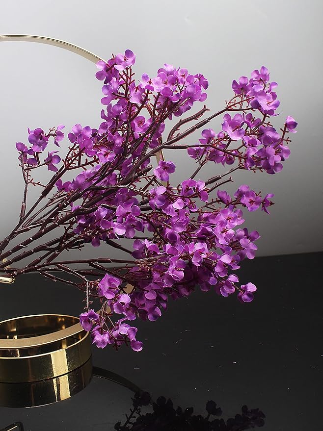 20pcs Babys Breath Artificial Flowers Gypsophila Bouquet Bulk Fake Spring Silk Small Flowers Real Touch Faux Floral for Home Bedroom Kitchen Garden Wedding Christmas Party DIY Decor (Purple)