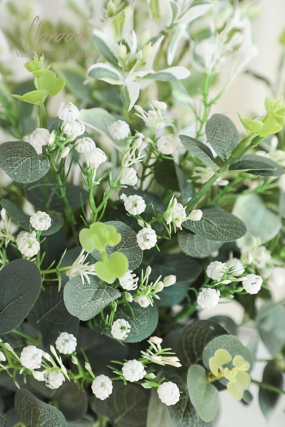 Floroom Artificial Greenery Stems Box Set, 25pcs with 4 Kinds of Faux Greenery Flowers Picks for DIY Bridal Bouquets Wedding Floral Arrangement Table Centerpieces, Tender Green & Sage Green