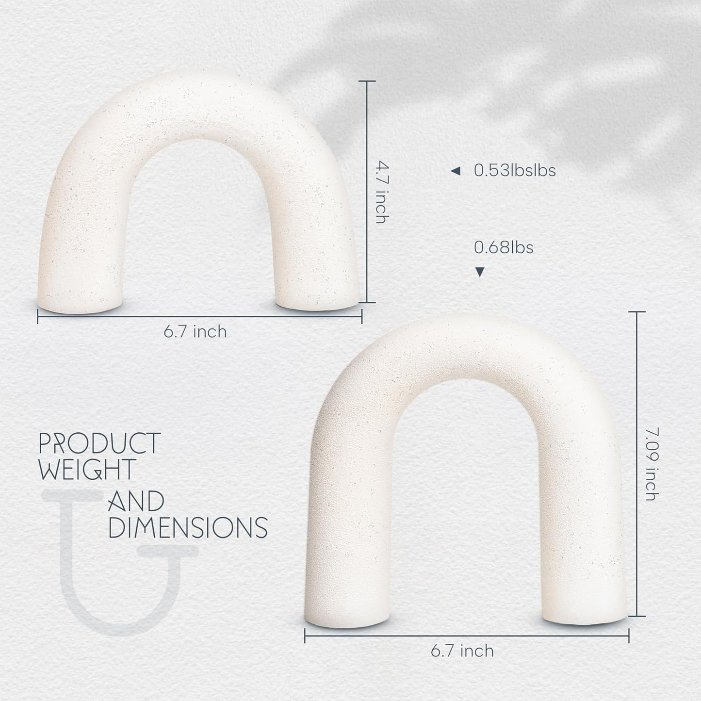 Defined Deco Ceramics Arch Decorative Objects,Neutral Home Decor for Shelves,Shelf Decor Aesthetic,Home Decorations for Living Room Decor,