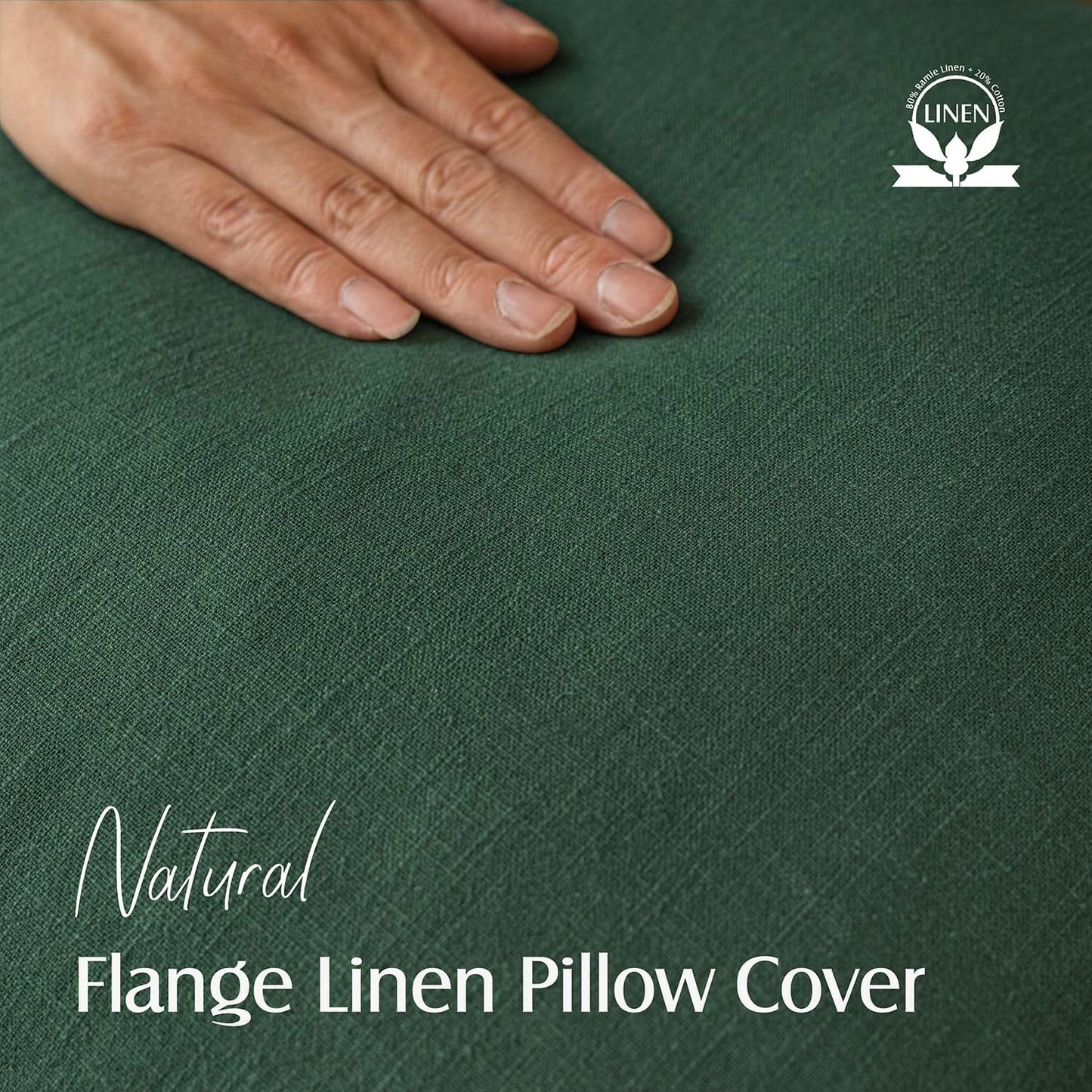 Foindtower Set of 2, Decorative Linen Soild Throw Pillow Covers Soft Accent Euro Cushion Case Farmhouse Neutral Pillowcase for Chair Couch Sofa Bedroom Living Room Home Decor 24 x 24 Inch Pine Green