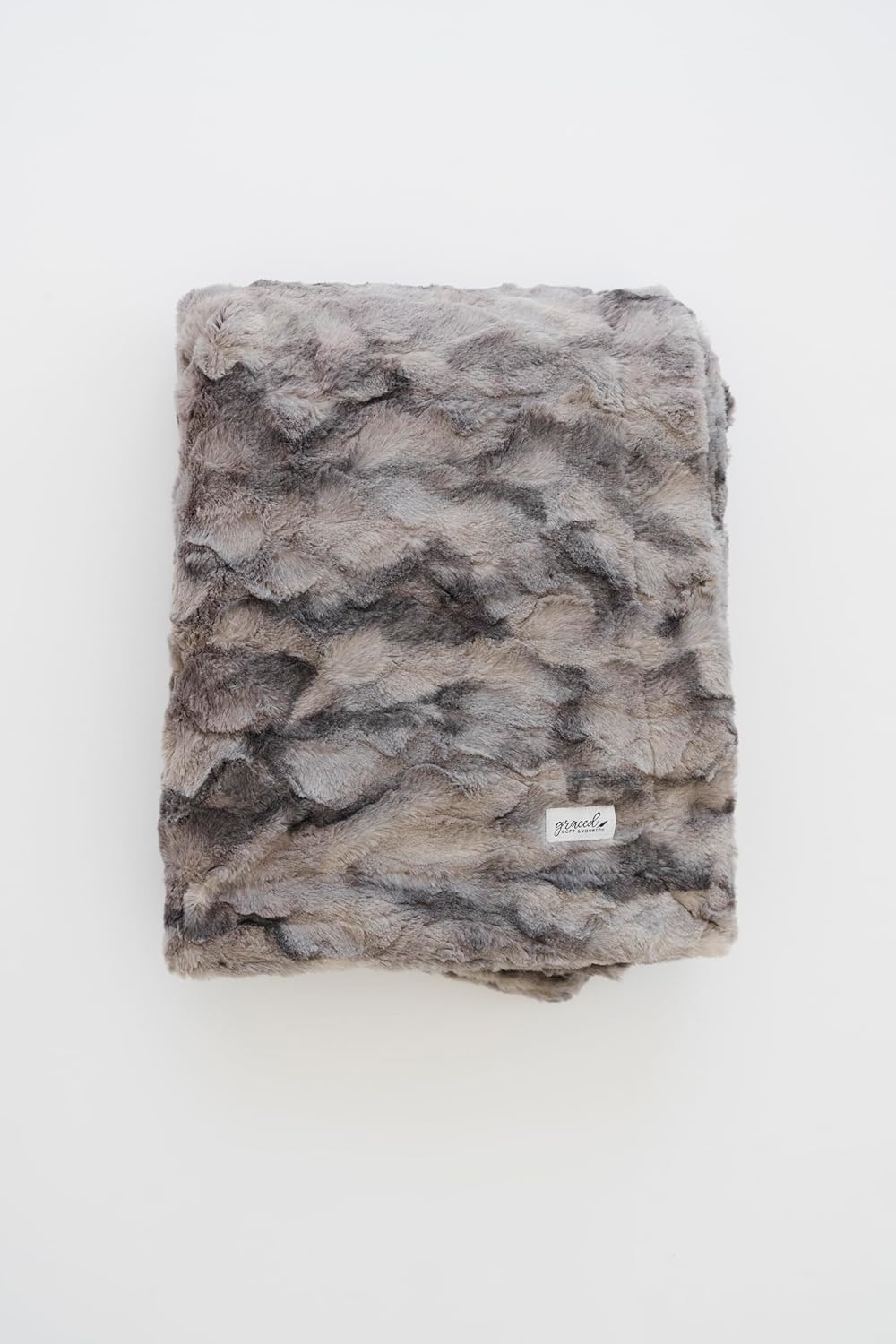 GRACED SOFT LUXURIES Large Throw Blanket Super Soft Comfy Warm Elegant Cozy Faux Fur for Home, Sofas, Couches, Beds, Chairs (Large 50" x 60", Marbled Gray)