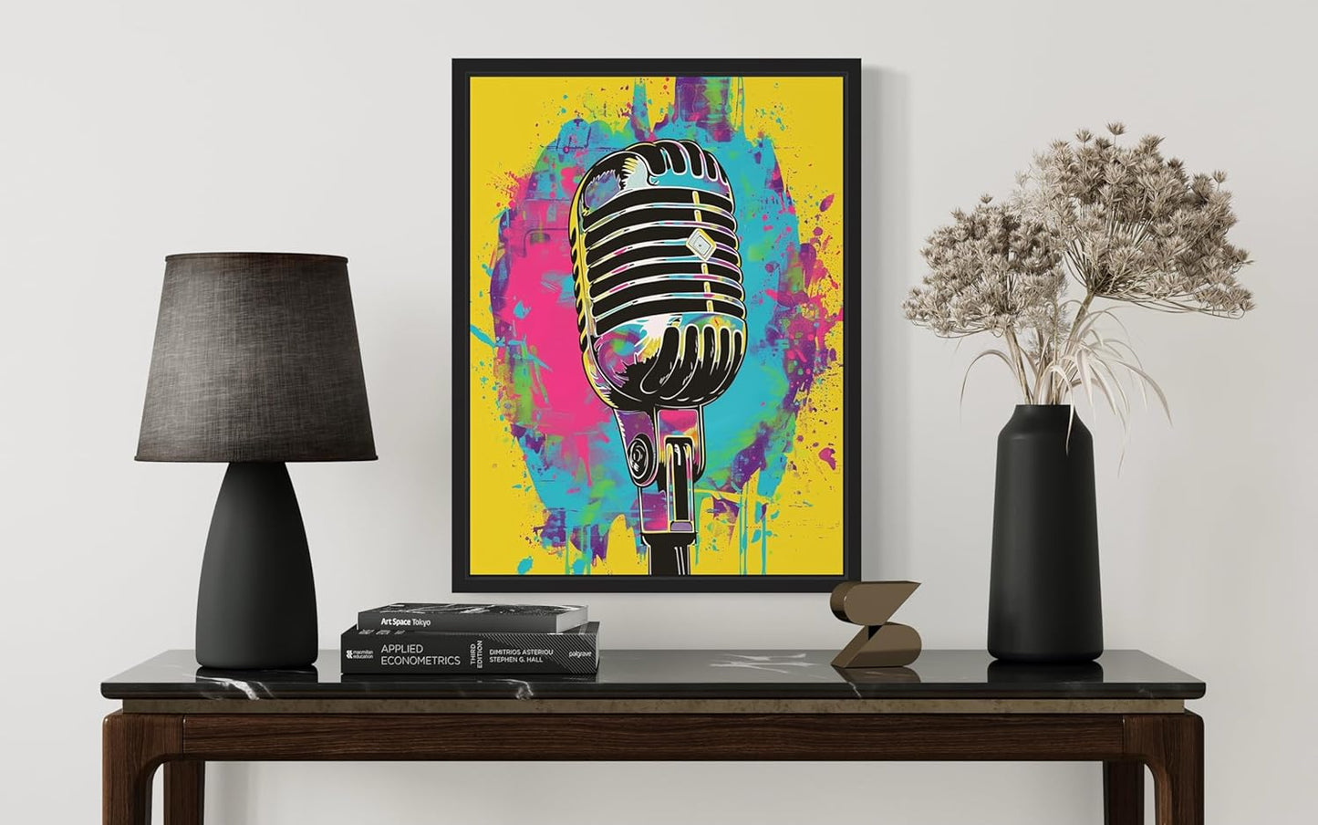 Microphone Pop Art Poster Print, Vintage Retro Wall Art Decor Paintings Classic Artwork for Bedroom Living Room Decorations. (Microphone, 16x20 inches (Unframed))