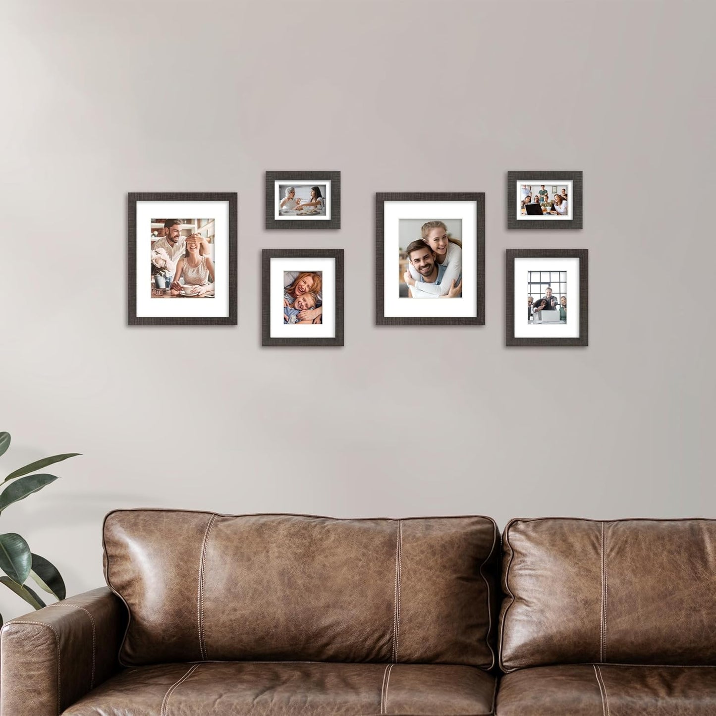 iRahmen 8x10 Picture Frame Set of 2 with HD Glass, Display Pictures 5x7 with Mat or 8 x 10 Without Mat, Rustic Style Wood Photo Frame for Tabletop Display or Wall Mount