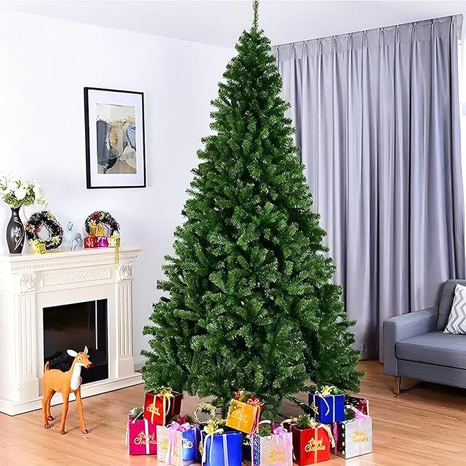 ULICO 6ft Artificial Green Christmas Tree,Premium Spruce Xmas Tree with 1000 Branch Tips, Fake Christmas Tree with Metal Hinges and Foldable Base Stand,Home, Office,Party Decoration