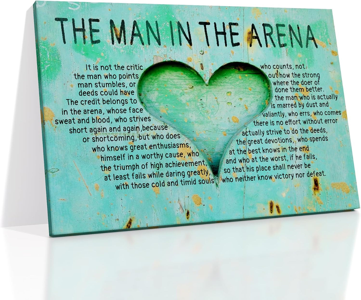 Inspirational Poster Wall Art Motivational The Man In The Arena Entrepreneur Quotes Print on Canvas Picture Painting Artwork for Living Room Office School Wall Decoration Ready to Hang [24''Wx36''H]