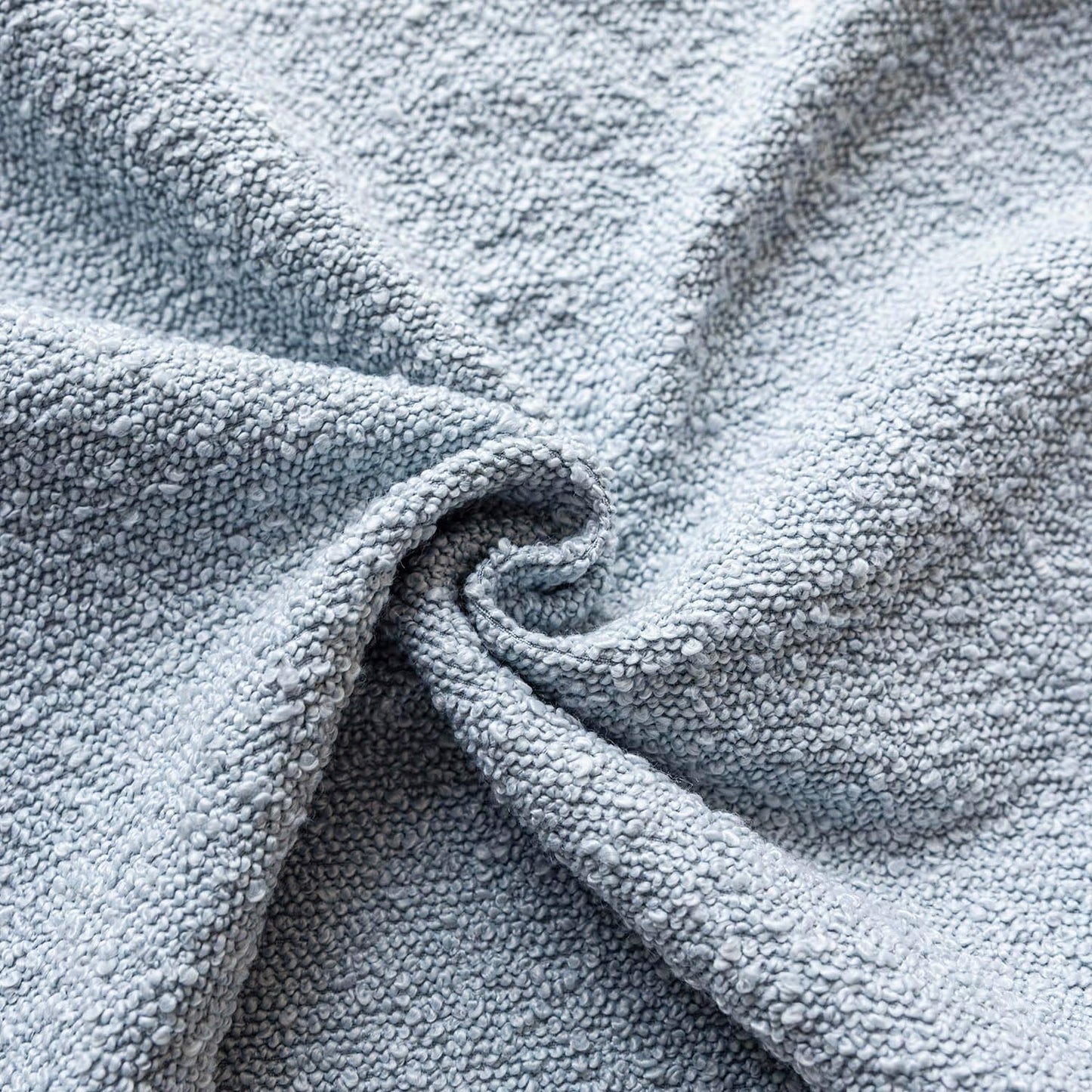 Foindtower Decorative Textured Boucle Throw Pillow Covers Accent Solid Pillow Cases Neutral Soft Cozy Couch Cushion Case for Chair Sofa Bedroom Living Room Home Decor 24 x 24 Inch,Light Blue