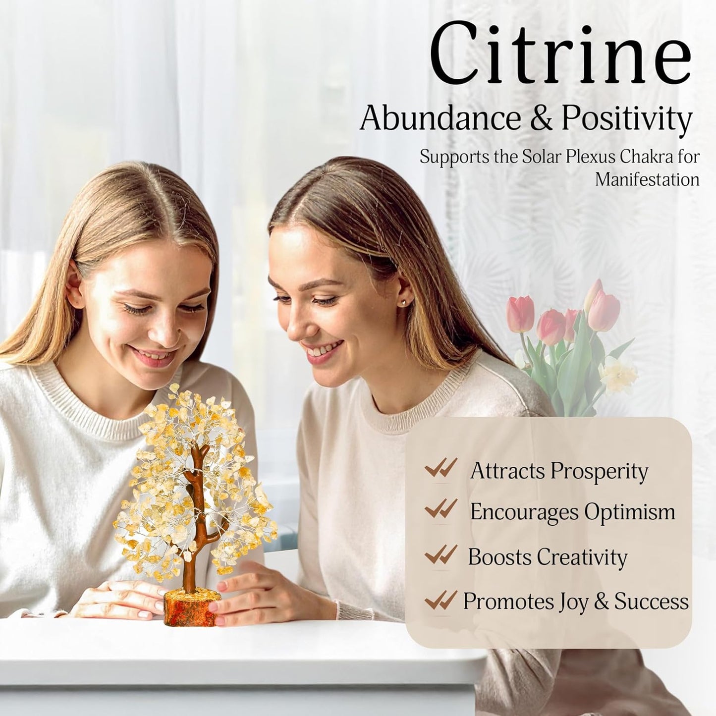 Citrine Crystal Tree - Feng Shui Decor - Chakra Tree - Spiritual Items - Home Decoration - Gemstone Tree - Crystals - Crystal Decor - Home Office Decor - Citrine Crystal Stone - Good Luck Gifts