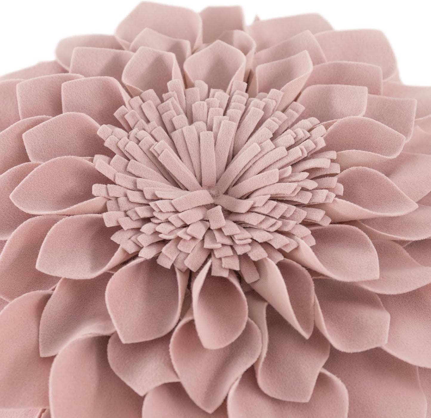 JWH Handmade 3D Flower Throw Pillow Covers Aesthetic Decorative Round Dahlia Accent Pillow Cases Soft Velvet Pillowcase Stereo Cushion for Bed Couch Bedroom Decor Sham 12 Inch Dusty Pink