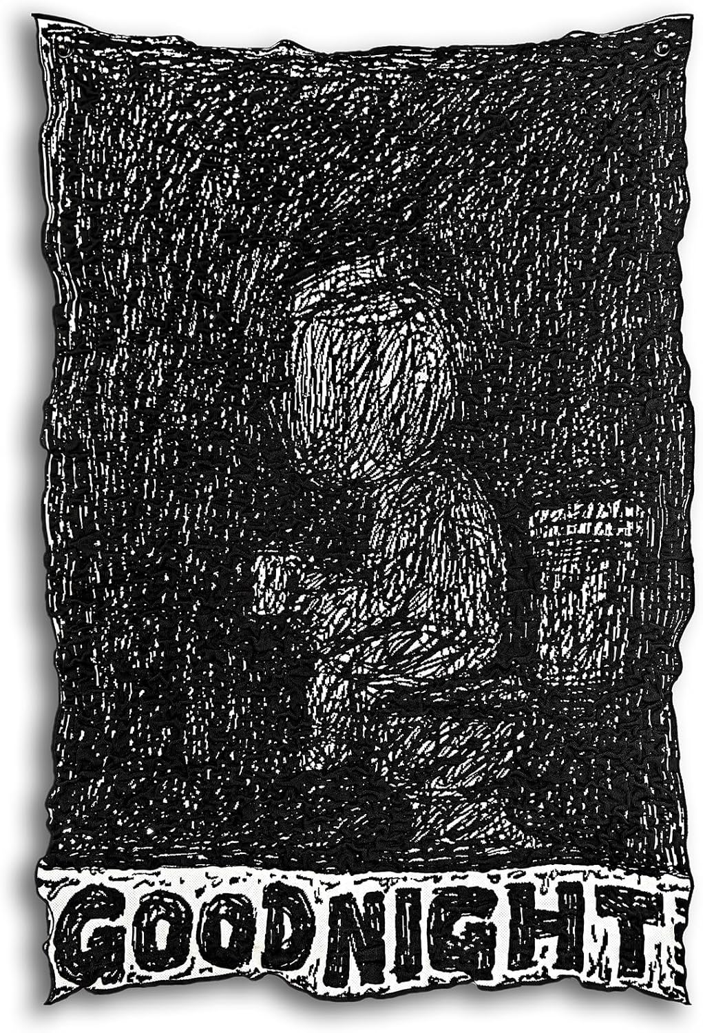 Gallery-Grade Woven Fabric Art:Original Art "GOOD NIGHT" Textile - Woven Wall Decor & Cover for Furniture