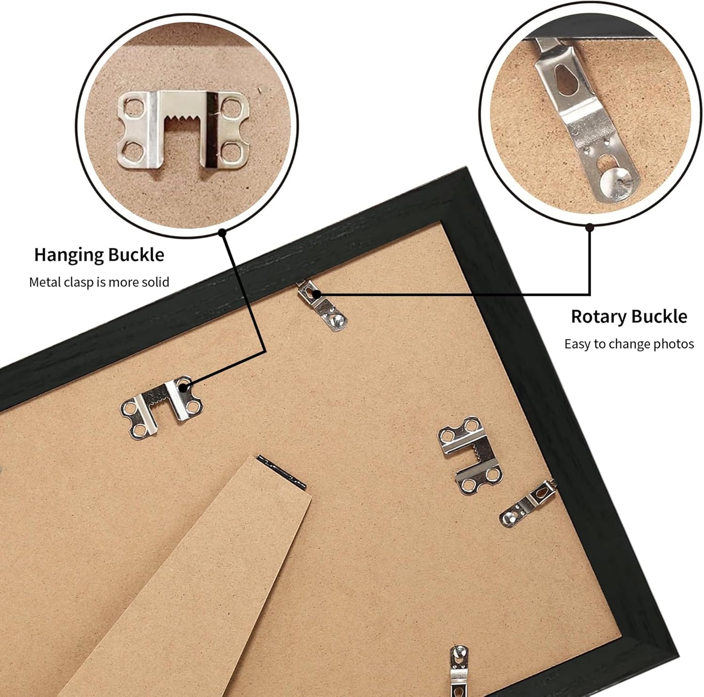 iRahmen 9x12 Picture Frame Set of 2, Black Wood Photo Frame with Tempered Glass, Display Pictures 6x8 with Mat or 9 x 12 without Mat for Tabletop and Wall Mounting