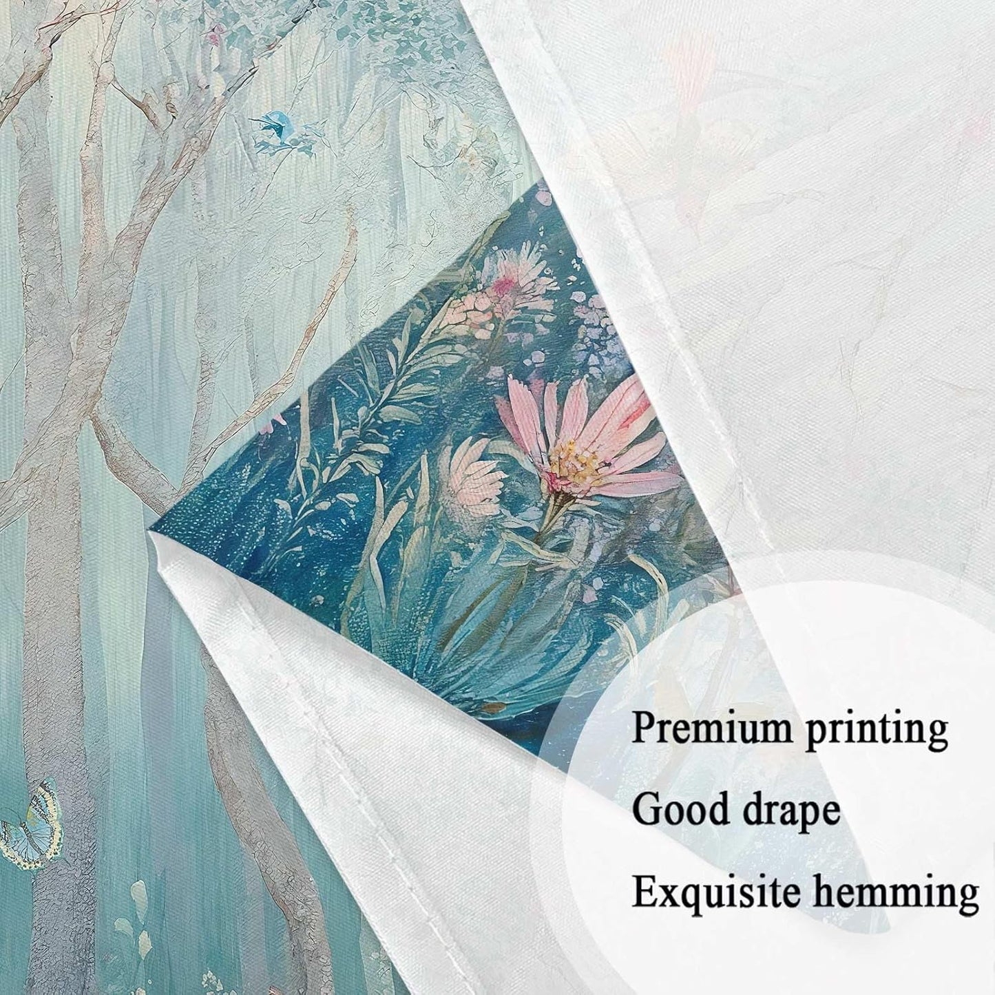 DYNH Enchanted Forest Tapestry,Fairytale Woodland Vertical Wall Hanging,Jungle with Tree Bird Flowers Plant Aesthetic for Bedroom Decor Art Tapestries Poster Blanket,50X60IN