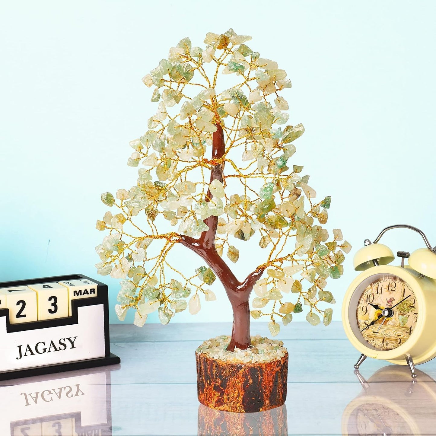 Green Jade Crystal Tree of Life, Chakra Decor, Healing Gifts for Women, Crystal Gifts for Home 10-12 Inch