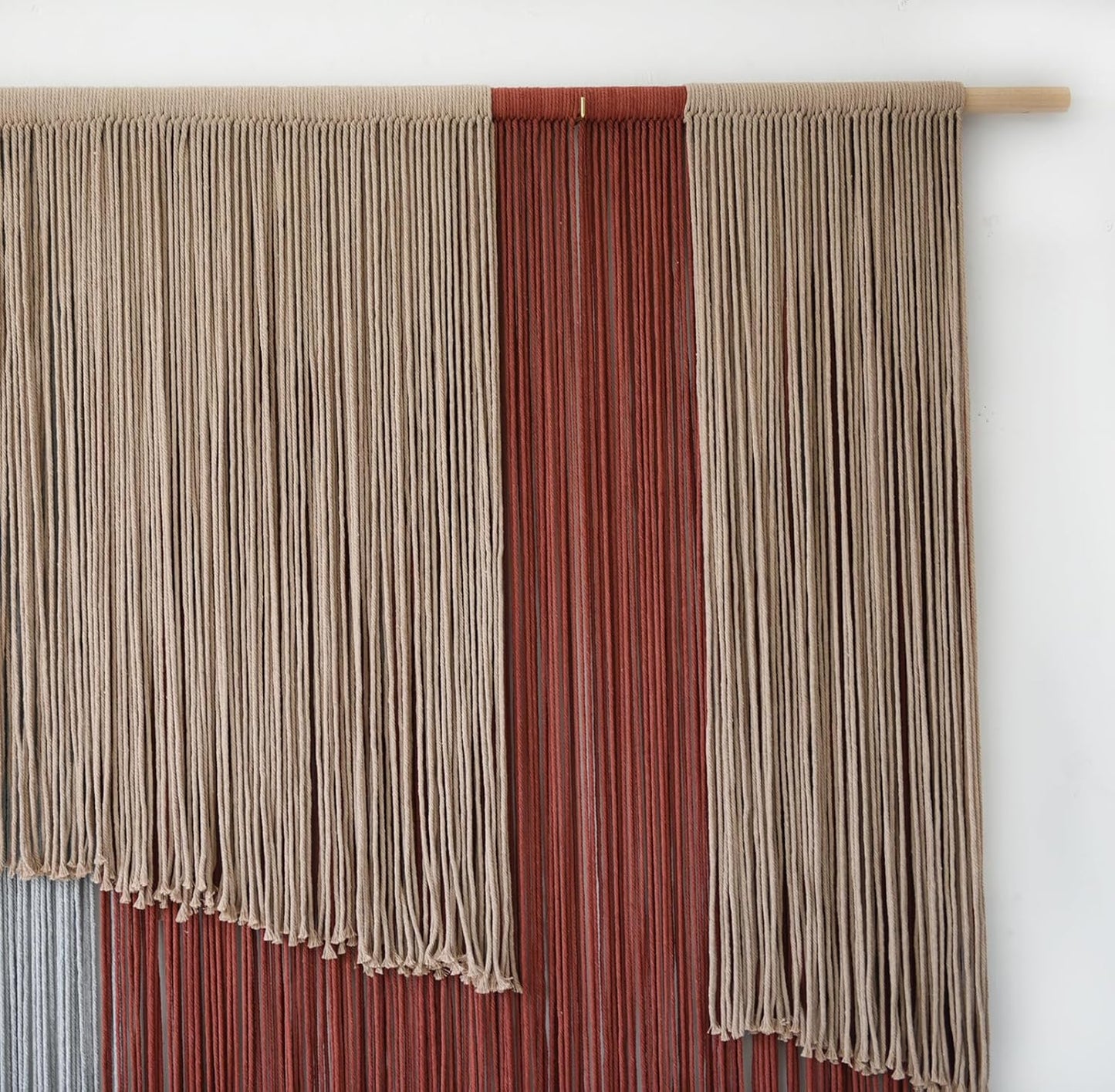 Jakalin Macrame Wall Hanging Large 57" Wx43 L Fiber Wall Art Modern Yarn Boho Wall Decor for Headboard Living Room Gallery Couch Bedroom Decor