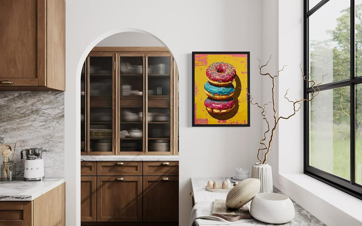 Donut Pop Art Poster Print, Vintage Retro Wall Art Decor Paintings Classic Artwork for Bedroom Living Room Decorations. (Donut, 24x36 inches (Unframed))