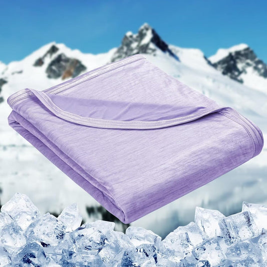 HOMFINE Cooling Blankets for Hot Sleepers - Summer Blanket Thin Lightweight Breathable Soft Double Side Enhanced Cooling for Bed Couch Sofa, Keep Cool for Night Sweats (Purple, 50 x 70 inches)