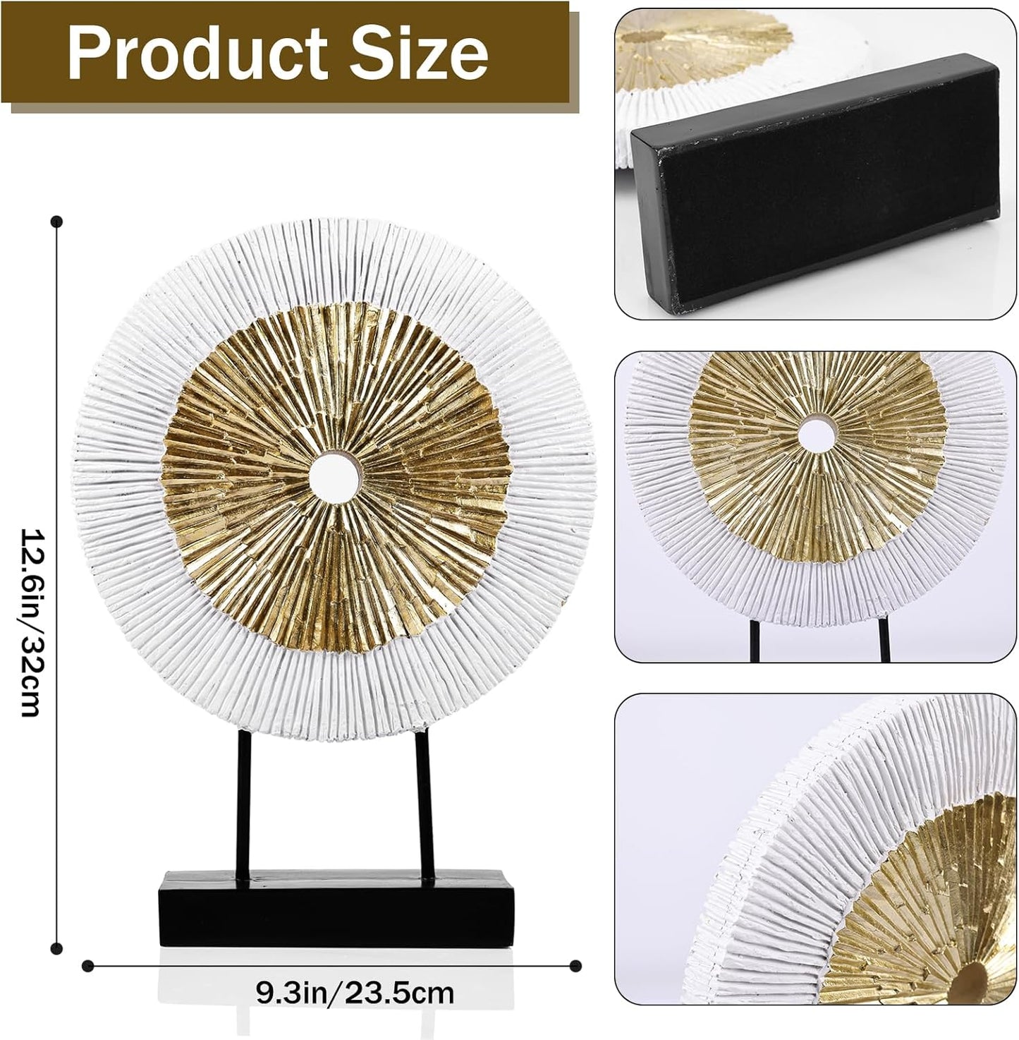 DOVDOV Wood Color Round Irregular line Statue, Unique Home Sculpture, Brown Home Decor for cabinets Above Coffee Table, entryway Table top TV Stand, Dining Table Centerpiece