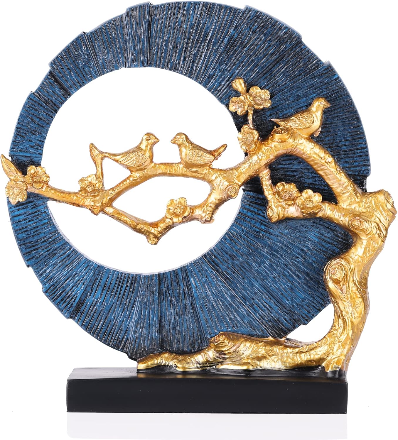 Gold Bird Statue Decor, Gold and Blue Home Decor, Bird Sculpture Home Decor for Bookshelf Office Shelf On Shelf Coffee Table TV Cabinet Entryway Entryway Decor.