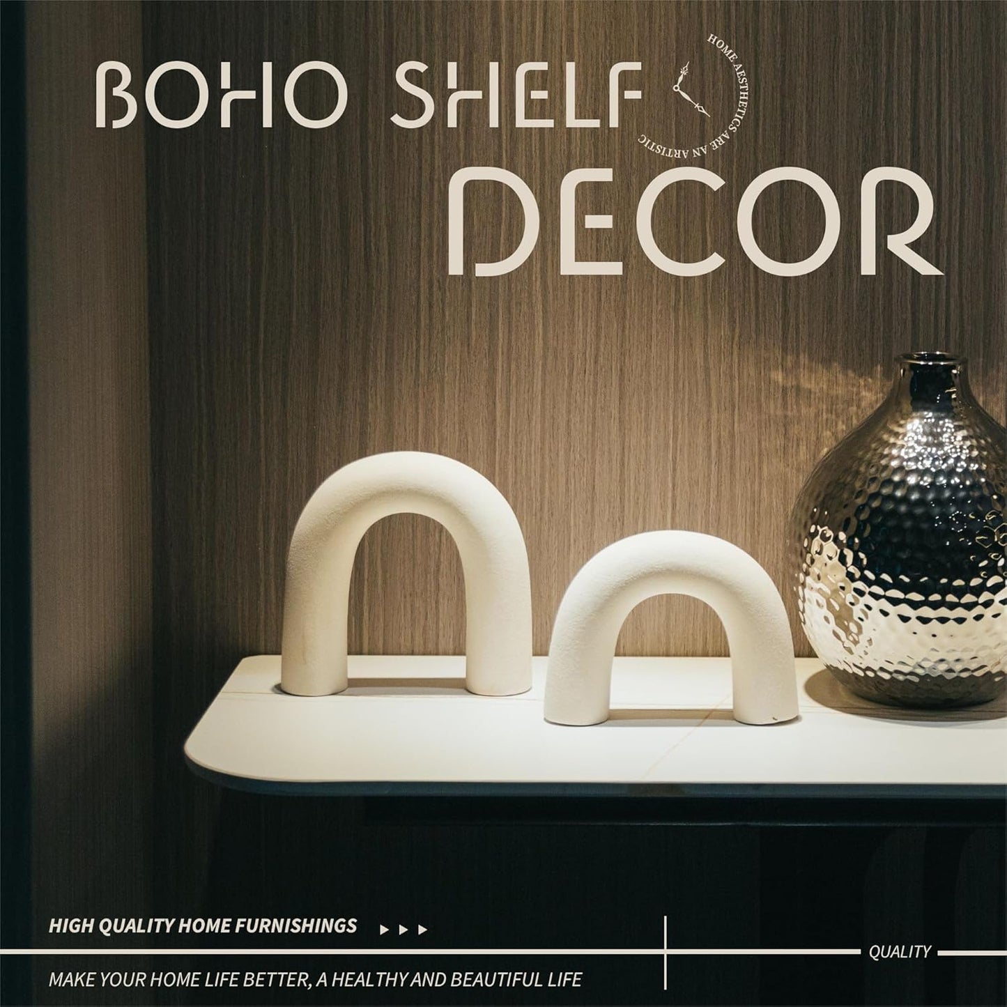 Defined Deco Ceramics Arch Decorative Objects,Neutral Home Decor for Shelves,Shelf Decor Aesthetic,Home Decorations for Living Room Decor,