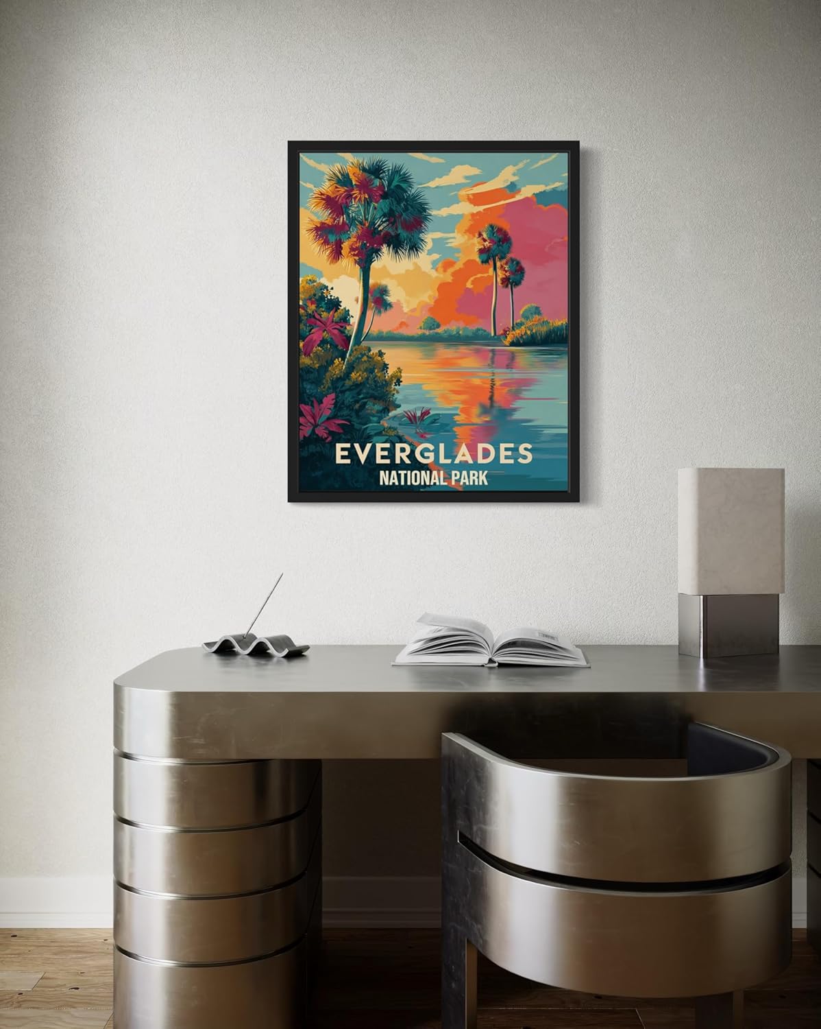 Everglades National Park Art Print Poster, Vintage Retro Pop Art Travel Wall Art Bedroom Bathroom Living Room Decor 185 (Everglades, 16 x 20 inches, Unframed)