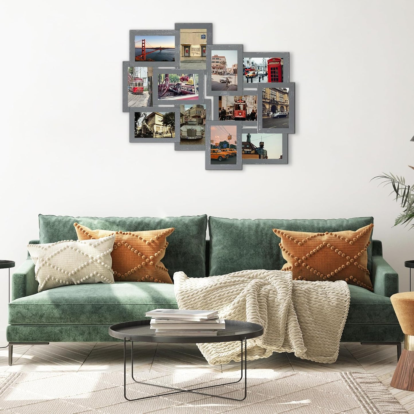 Jerry & Maggie 12 Pack Collage Picture Frame, Photo Frame Wall Decor 4×6 Pictures 12 Opening, Wall Photo Frames for Living Room Decorations, Assembly Required, Ashes/ 2 Pack