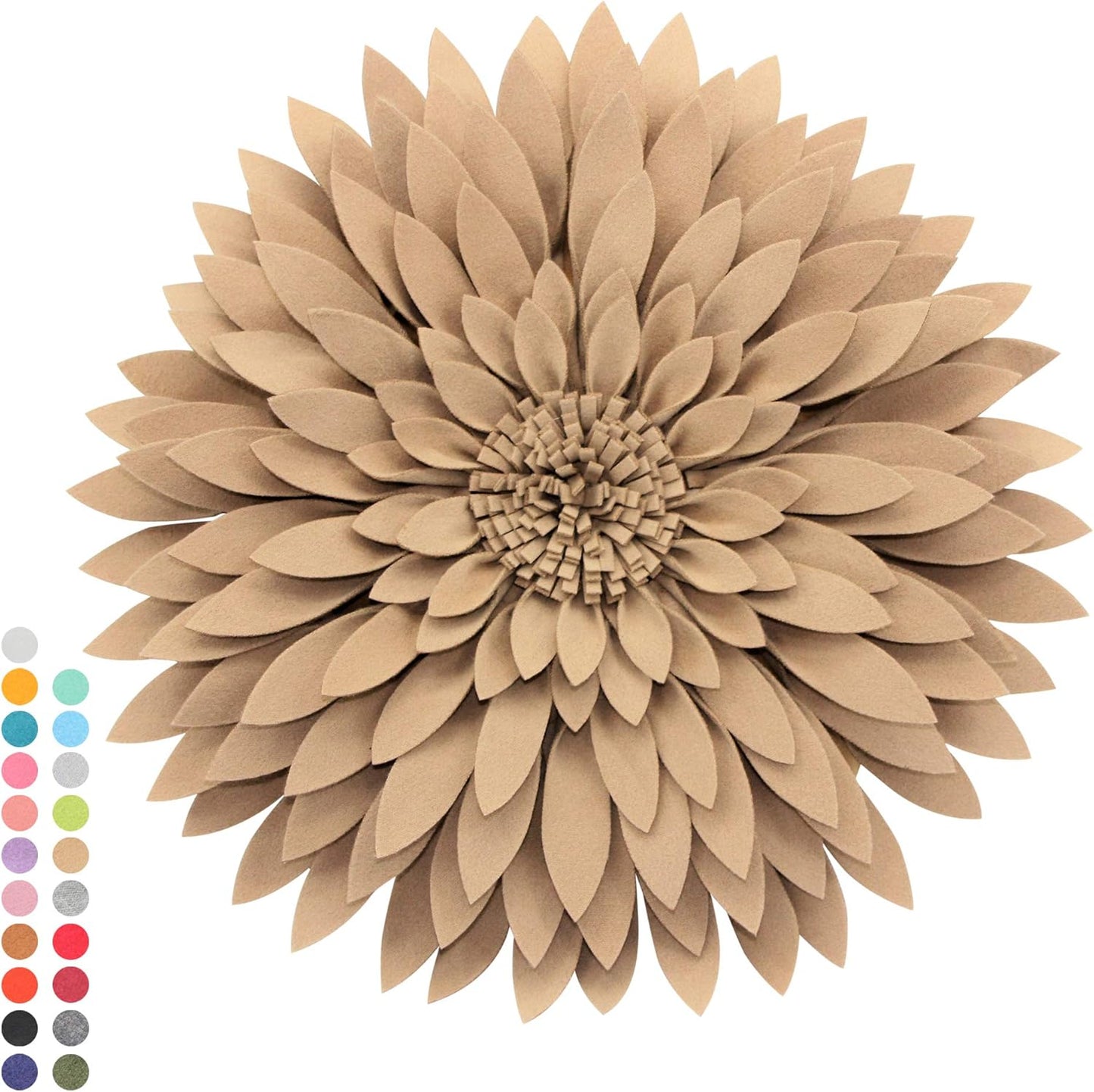Contempo Lifestyles 3D Daisy Flower Decorative Pillow, Plush Throw Pillow, 16" x 18", Latte