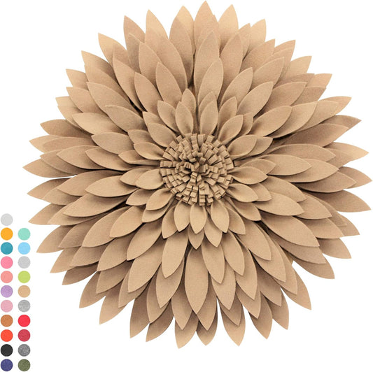 Contempo Lifestyles 3D Daisy Flower Decorative Pillow, Plush Throw Pillow, 16" x 18", Latte