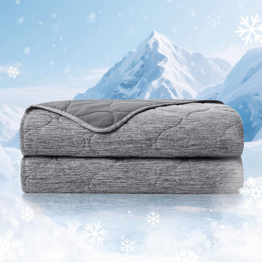 Cozy Bliss Double Side Cooling Blanket for Hot Sleepers, Q-Max>0.46 Lightweight Soft Breathable All Seasons Cooling Throw for Night Sweats (Charcoal Grey, 80"x90")