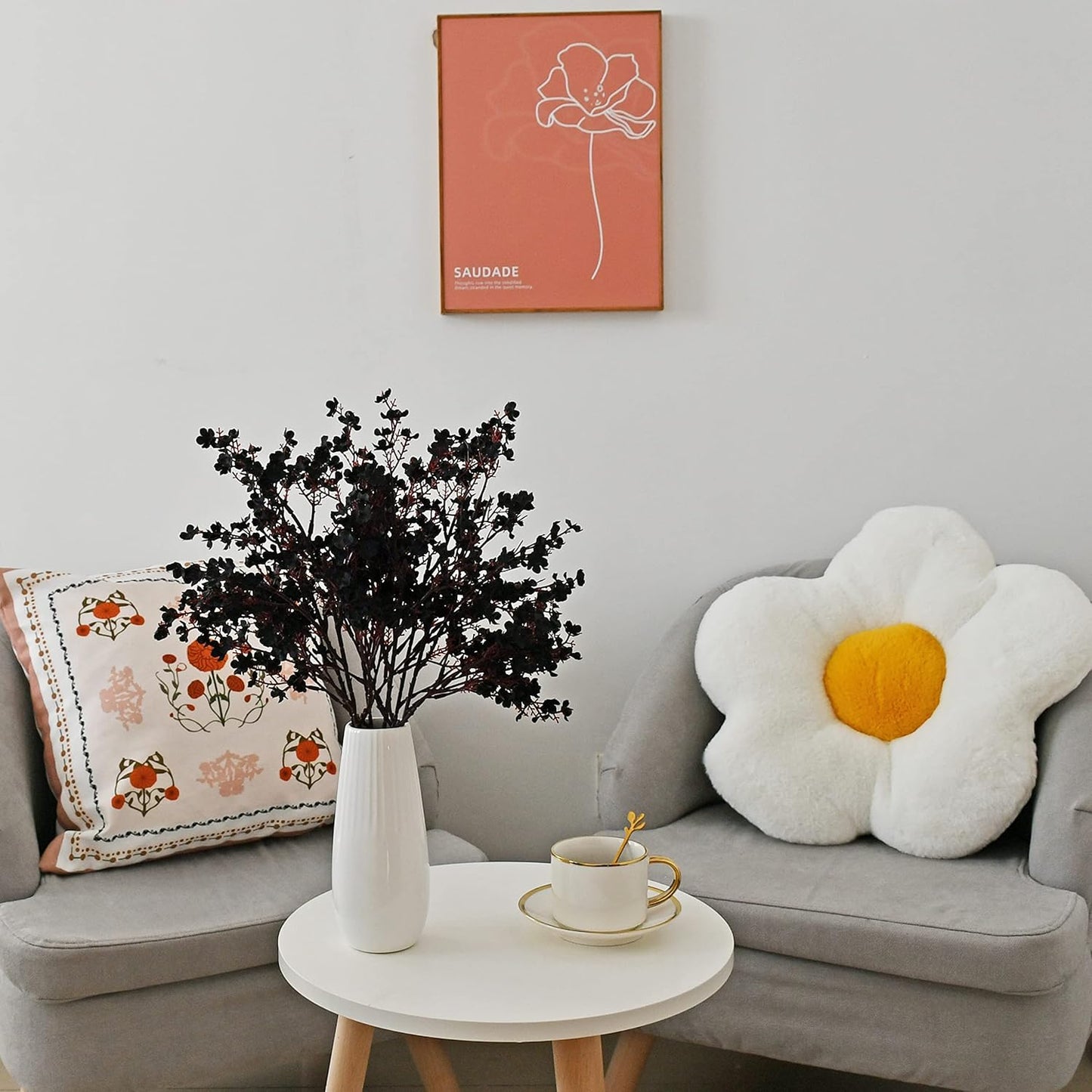 Mandy's Black Artificial Baby’s Breath Flowers 6 Bundles Silk Gypsophila with Bendable Stems for Fall Centerpiece Wedding Decor and Table Arrangements