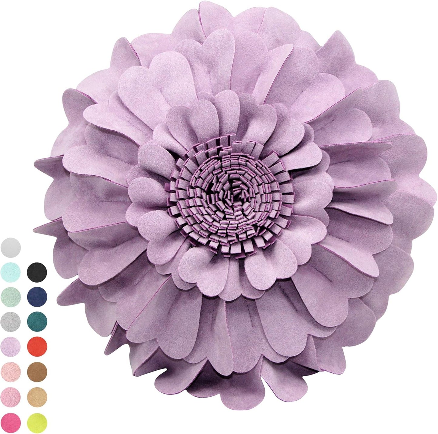 Contempo Lifestyles Flower Pillow – Decorative Pillow 3D Round Throw Pillows for Home Décor – Handmade Sweetheart Flower Pillow for Bed & Couch-Sunflower Pillow - 13 Inch Lilac