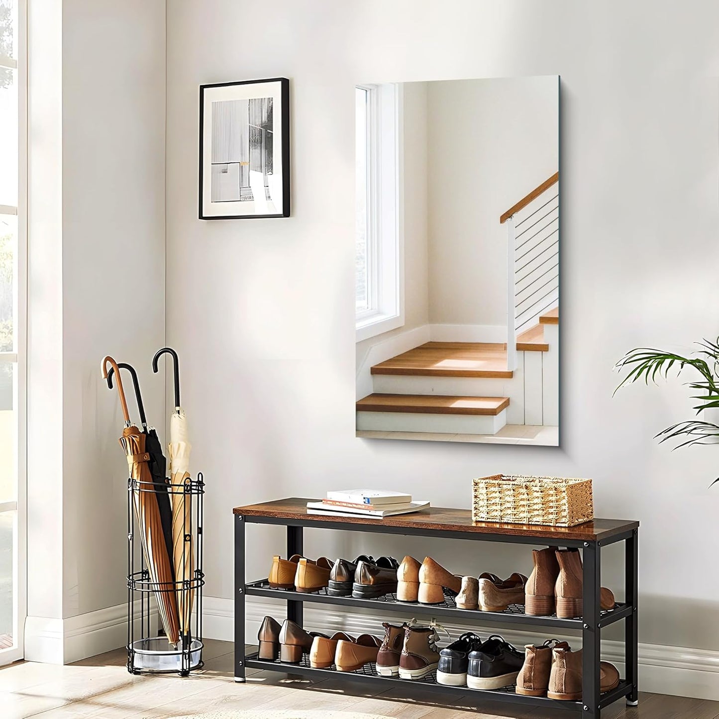 Frameless Mirror, 20x36 Inch Bathroom Mirrors for Wall, Rectangle Bathroom Vanity Mirrors with Polished Edge, Hangs Horizontally or Vertically for Bathroom, Bedroom and Living Room