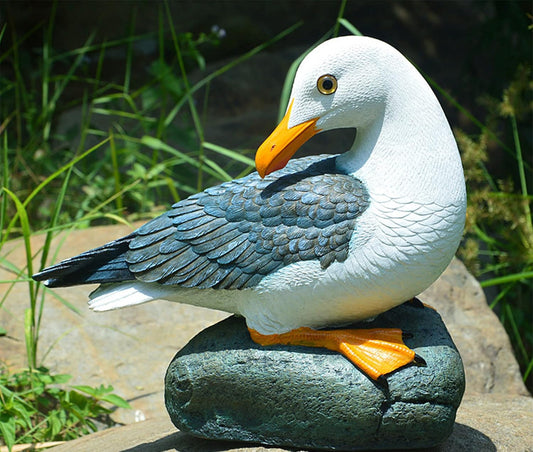 coolboy Real Seagull Figurine Garden Decorations,Seagull Statue Outdoor Decoration,Sea Bird Figurine Nautical Statue Coastal Beach Home Decorations Nautical Seagull Sculpture