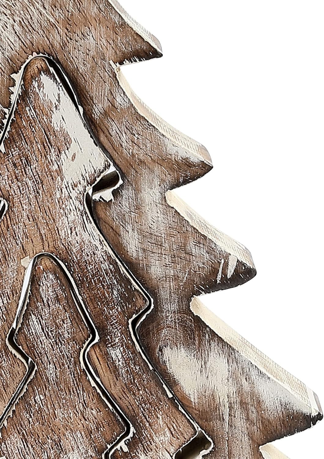 DEMDACO Nesting Trees Whitewashed 8 x 6 Mango Wood Christmas Collectible Figurine