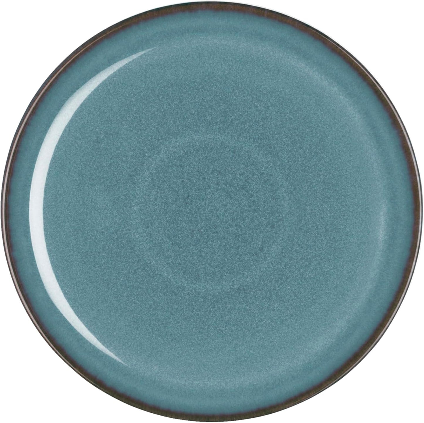 Denby - Azure Coupe Medium Plate - 8.25in Single Dinner, Lunch, Salad Plates For Everyday Use - Blue Ceramic Stoneware Tableware - Dishwasher & Microwave Safe - Scratch & Chip Resistant