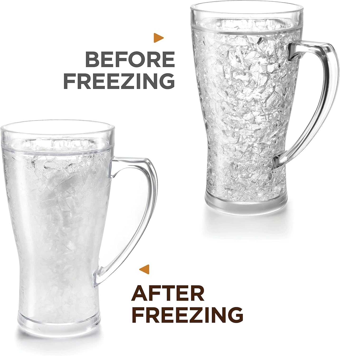 Ice Coffee Cups, Plastic Coffee Mugs, No More Diluted Drinks, Insulated Cups, Drinking Glasses, House Warming Gifts New Home, Gifts for Mom, Set of 2, 15 oz, coffee Bar Accessories, Smoothie Cup