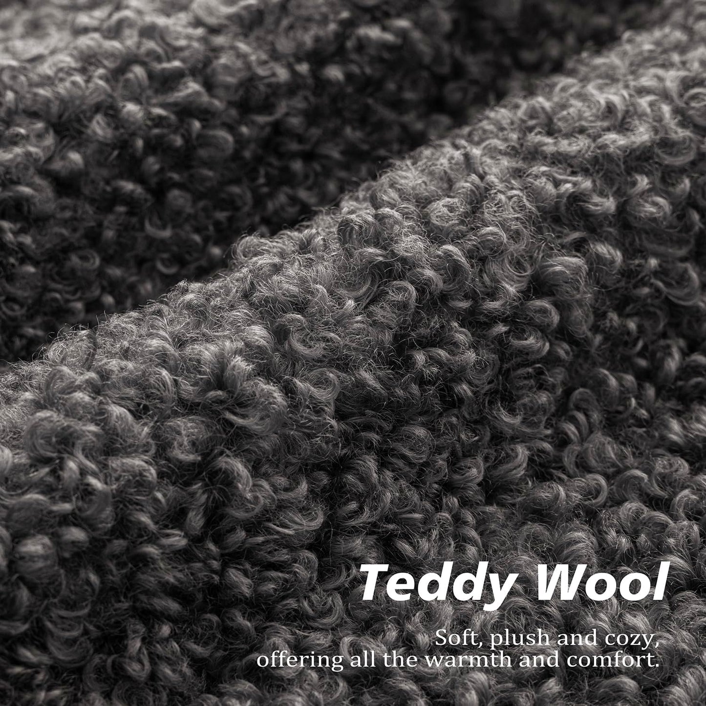 Foindtower 2 Pieces 22x22 Inch Dark Gray, Faux Fur Throw Pillow Cover Accent Sherpa Furry Pillow Covers Fuzzy Soft Pillowcases Cozy Sheepskin Decorative Fleece Cushion Case for Bed Couch Living Room