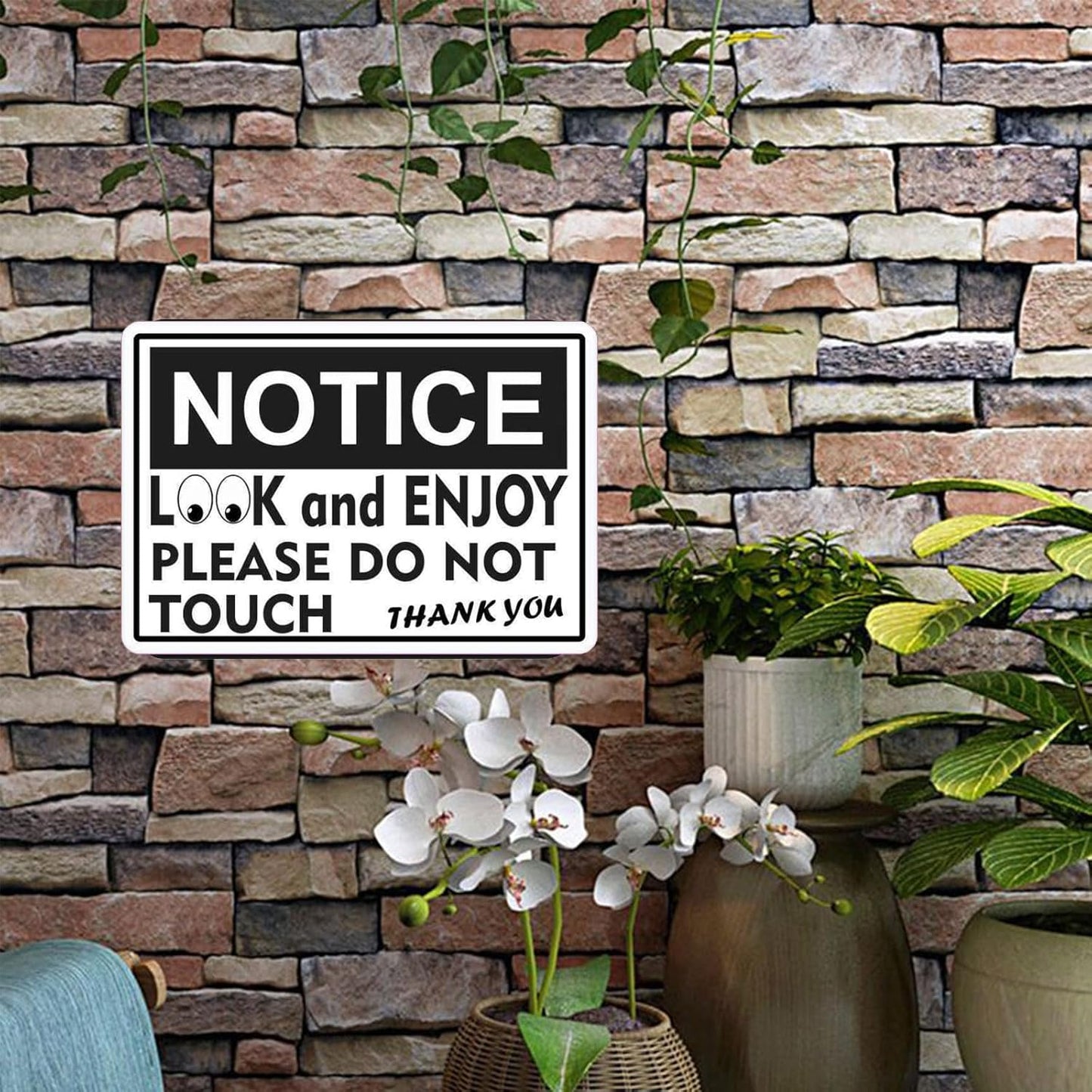 Metal Warning Sign Aluminum Notice Look and Enjoy Please Do Not Touch Indoor & Outdoor Signs for Home, Office