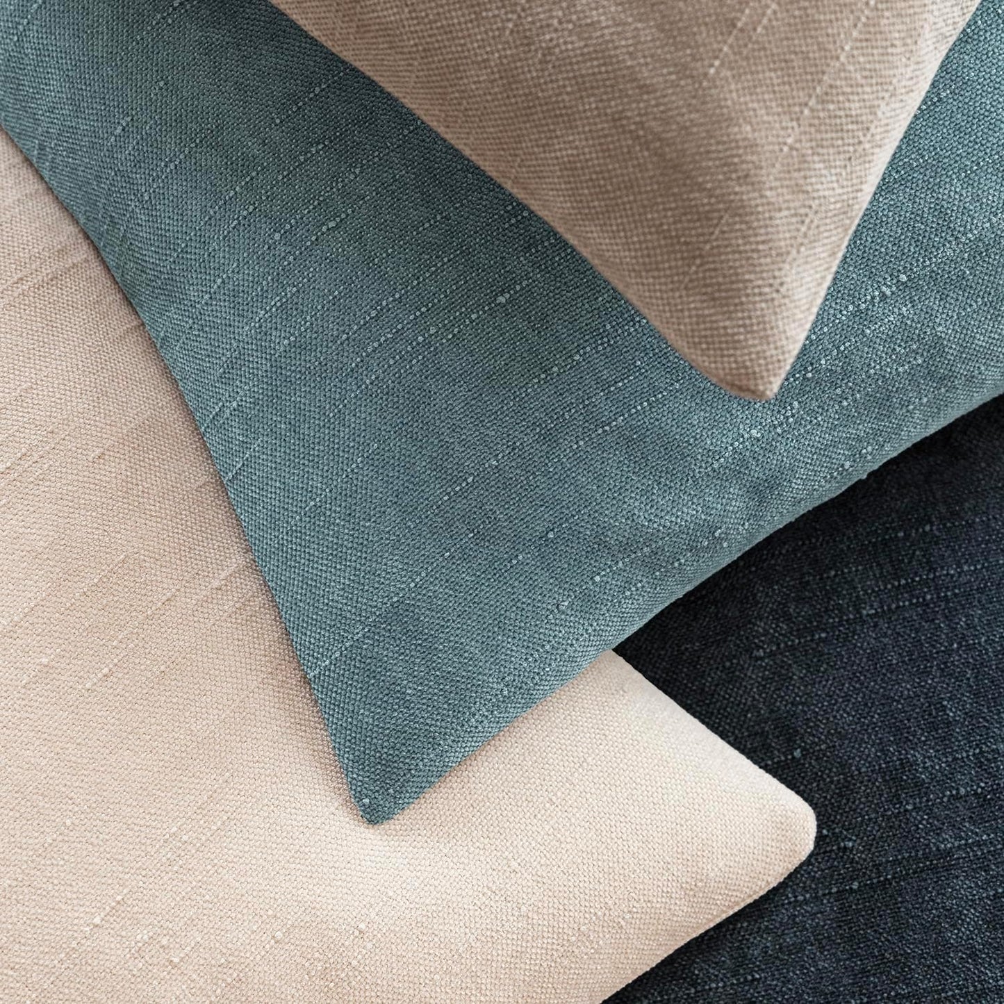 Foindtower Pack of 2 Textured Chenille Throw Decorative Pillow Covers Square Accent Solid Cushion Cover Neutral Farmhouse Pillow Case for Couch Sofa Bedroom Living Room 20x20 Inch,Light Blue