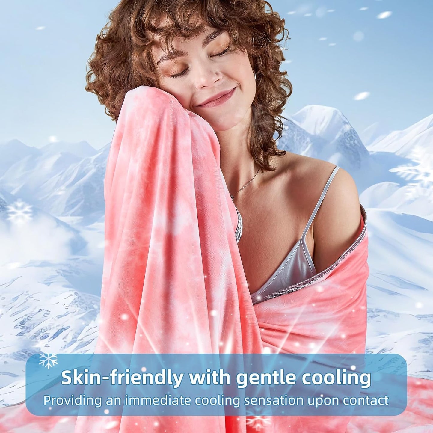 inhand Cooling Throw Blanket (50"x60"), Cooling Blankets for Hot Sleepers, Absorbs Heat to Keep Adults Cool for Summer Nights Sweats, Thin Cold Lightweight Blanket for Couch Bed, All Season Use