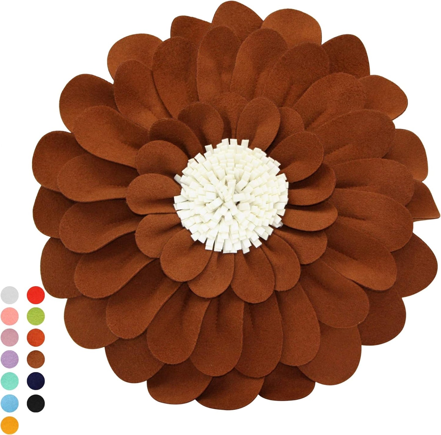 Decorative Flower Pillows – 3D Happy Daisy Flower Throw Pillow - Flower Shape Design Patented-Flower Shaped Pillow For Home Décor – Round Throw Pillows Soft & Cozy - Couch & Bed Flower Shape Pillow