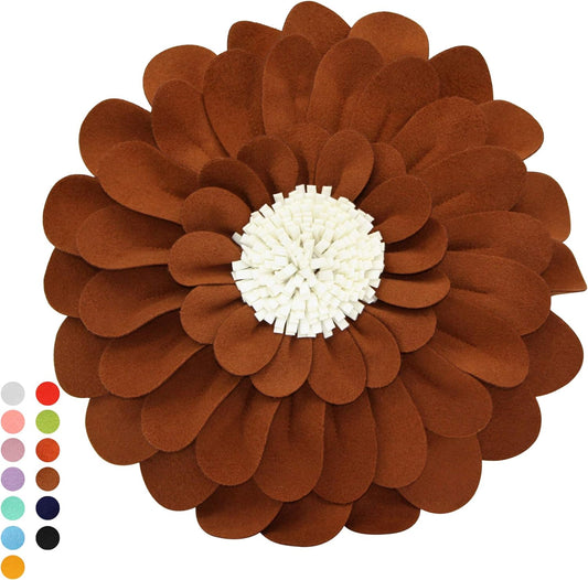 Decorative Flower Pillows – 3D Happy Daisy Flower Throw Pillow - Flower Shape Design Patented-Flower Shaped Pillow For Home Décor – Round Throw Pillows Soft & Cozy - Couch & Bed Flower Shape Pillow