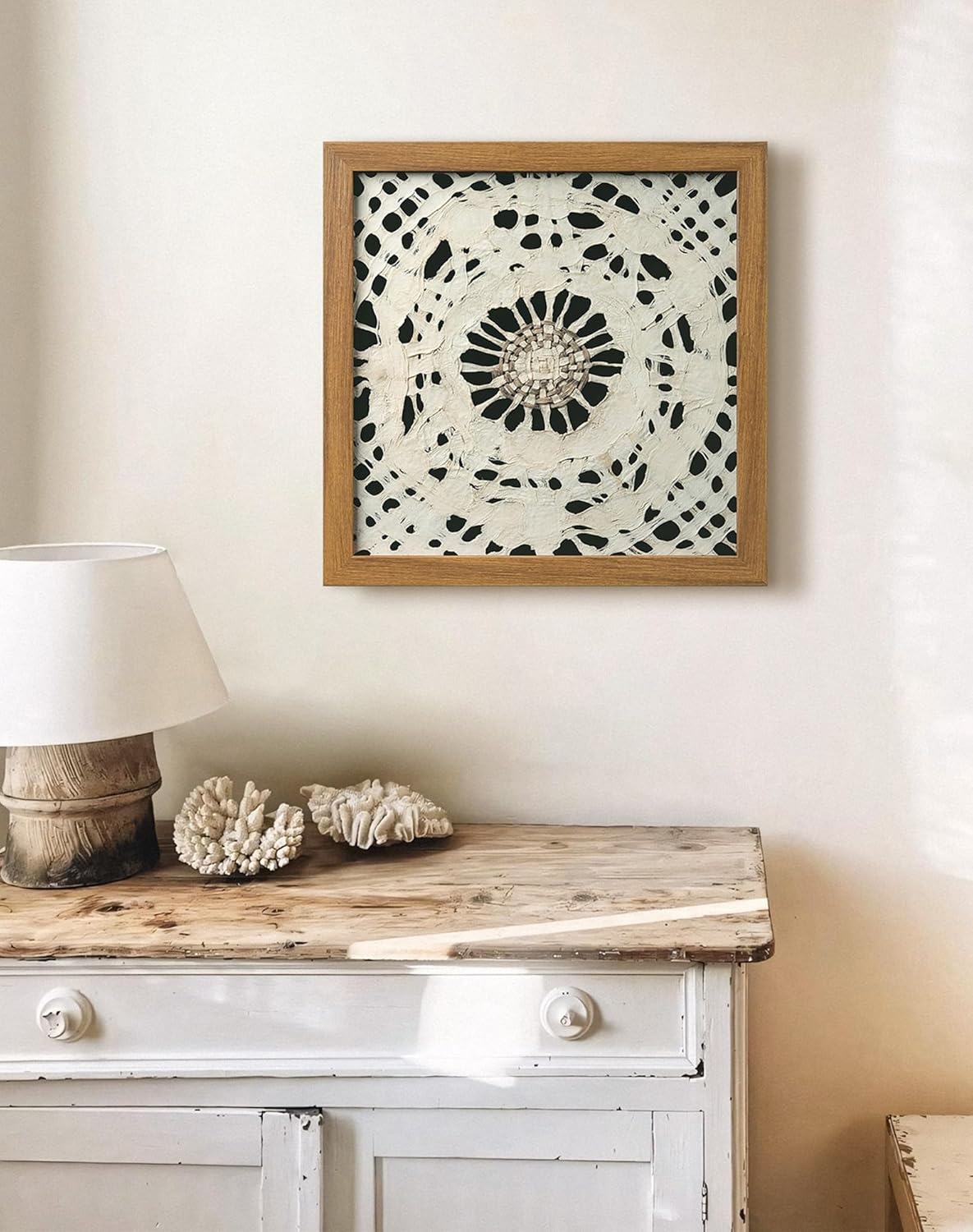 FOLKOR Abstract Framed Wall Decor for Entryway Staircase Art Gallery, 12" Handmade Paper Artwork Eclectic Home Accent, Geometric Floating Shadow Box Wall Plaque Gift for Birthday Thanksgiving