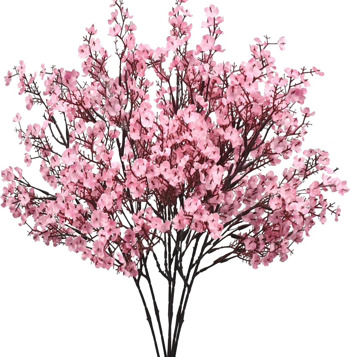 Mandy's Pink Artificial Baby’s Breath Flowers 6 Bundles Silk Gypsophila with Bendable Stems for Fall Centerpiece Wedding Decor and Table Arrangements
