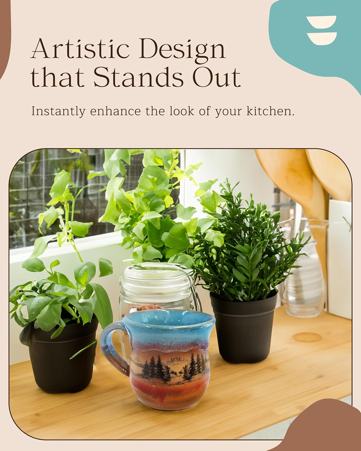 Handmade Ceramic Coffee Mug - Always Azul Mountain Scene 14oz Coffee Mug - Oven, Dishwasher, & Microwave Safe Mug - Kitchen Essentials Made in Colorado, Indian Summer