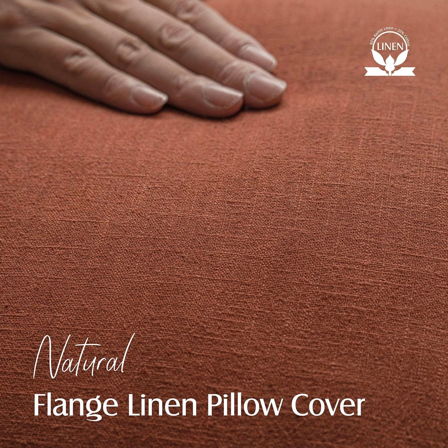 Foindtower Decorative Linen Fringe Throw Pillow Covers Boho Farmhouse Cushion Cover with Tassels Soft Accent Pillowcase for Chair Sofa Bed Living Room Home Decor, 24×24 Inch, 1PC,Fall Rust Orange